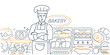 Bakery - modern line design style colorful illustration