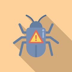 Poster - Online bug icon flat vector. Virus error. File data