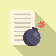 Poster - file data bomb icon flat vector. hacker error. online email
