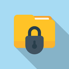 Poster - Folder lock icon flat vector. Malware virus. Web alert