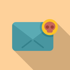 Poster - Mail malware icon flat vector. Virus error. Data crime