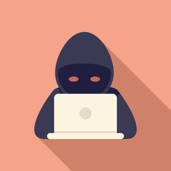 Poster - Hacker report icon flat vector. Virus error. Security alert