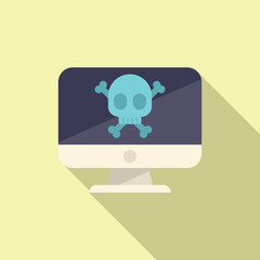 Poster - Computer virus icon flat vector. Alert email. Crime error