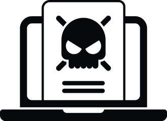 Poster - Malware laptop icon simple vector. Virus error. Web report