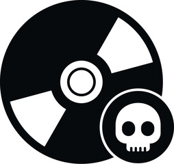 Poster - Cd malware icon simple vector. Virus error. File scam