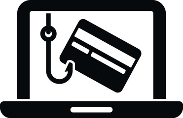 Poster - Laptop data phishing icon simple vector. Hacker virus. Computer threat