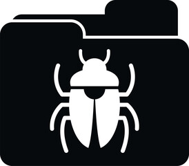 Poster - Folder bug icon simple vector. Fraud alert. Crime email