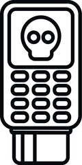 Poster - pos terminal malware icon outline vector. virus hacker. computer online