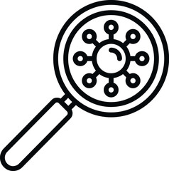 Poster - Search online virus icon outline vector. Laptop error. Computer fraud
