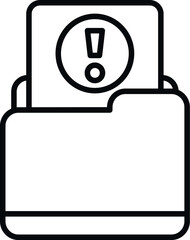Poster - folder error icon outline vector. virus laptop. fraud file