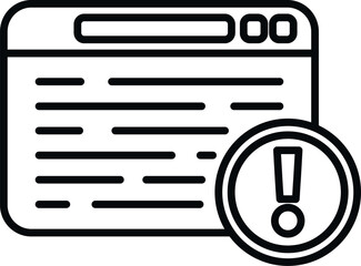 Poster - Online fraud icon outline vector. Hacker error. File data