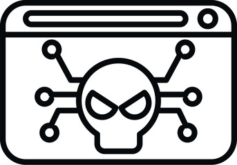 Poster - Online virus icon outline vector. Error malware. Fraud alert