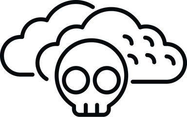 Poster - malware cloud data icon outline vector. virus error. threat report
