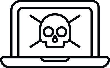 Poster - Threat laptop icon outline vector. Security alert. Notification alert