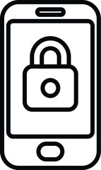 Poster - Phone lock icon outline vector. Hacker error. Security bug