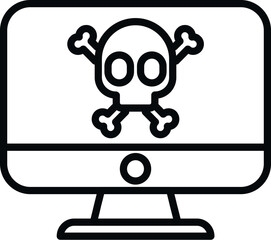 Poster - Computer virus icon outline vector. Alert email. Crime error