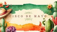 Cinco De Mayo Flat Design Background With Text Generative Ai