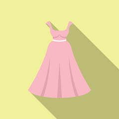 Poster - Mannequin wedding dress icon flat vector. Bride veil. Lady holiday