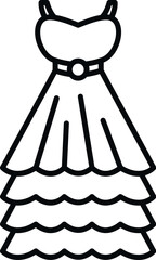 Sticker - Mermaid wedding dress icon outline vector. Bridal accessories. Woman shower