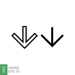 Poster - Down arrow icon. Line and glyph style for web template and app. Vector illustration design isolated on white background. EPS 10.