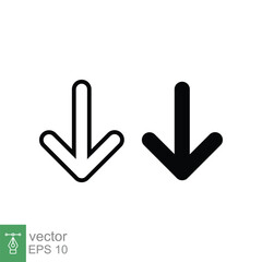 Poster - Down arrow icon. Line and glyph style for web template and app. Vector illustration design isolated on white background. EPS 10.