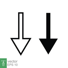 Poster - Down arrow icon. Line and glyph style for web template and app. Vector illustration design isolated on white background. EPS 10.