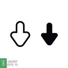Poster - Down arrow icon. Line and glyph style for web template and app. Vector illustration design isolated on white background. EPS 10.