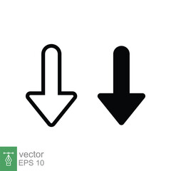 Poster - Down arrow icon. Line and glyph style for web template and app. Vector illustration design isolated on white background. EPS 10.