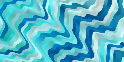 Light Blue, Green vector background with bent lines.