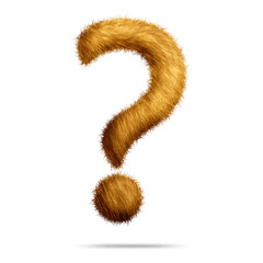 Poster - Question mark or icon design with golden fur texture