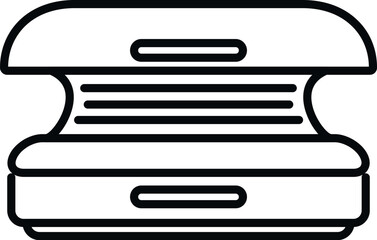Poster - Horizontal solarium icon outline vector. Sun spa. Body sunlight