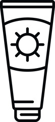 Poster - Sunscreen cream tube icon outline vector. Body sunlight. Salon skin