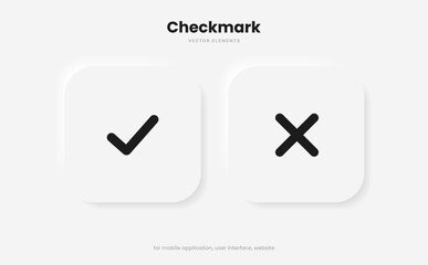 Yes or no icon. Green tick symbol and red cross sign in circle. Checkmark and check icon. Approval. Like and dislike icon. X or approve or deny line art vector icon for apps and websites and ui ux