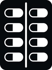 Canvas Print - Pill blister icon simple vector. Bacteria resistant. Medical immune