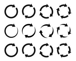 Poster - set of circle arrows vector. rotate arrow and spinning loading symbol