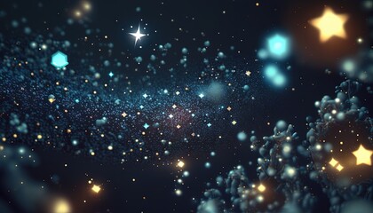 a blurry image of stars in the sky with a star in the middle of the picture and a star in the middle
