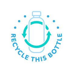 Poster - Recycle plastic bottle vector icon logo badge