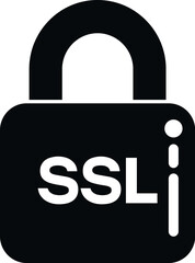 Sticker - SSL certificate padlock icon simple vector. Network security. Web data