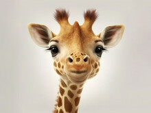 AI Generated: Cute Giraffe Portrait Illustration