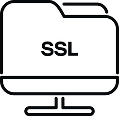 Poster - Folder SSL certificate icon outline vector. Security data. Web safe