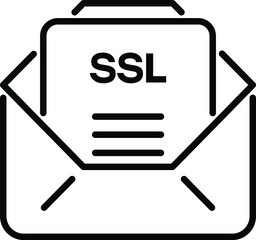 Poster - Mail SSL certificate icon outline vector. Web data. Safety network