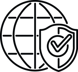 Poster - Global SSL certificate icon outline vector. Safe data. Safety network