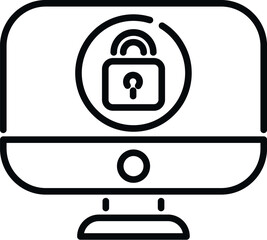 Poster - computer ssl certificate icon outline vector. safe data. network secure