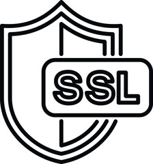 Poster - ssl certificate shield icon outline vector. safe data. safety security