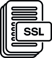 Poster - ssl certificate icon outline vector. web data. internet safety