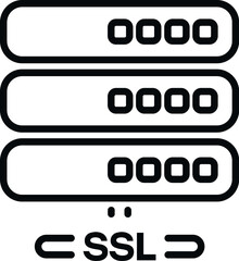 Poster - ssl certificate server icon outline vector. network security. safety data