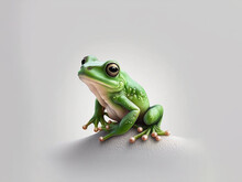 AI Generated: Green Frog Illustration In 3d