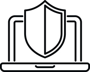 Poster - laptop ssl certificate icon outline vector. safe data. safety network
