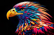eagle head on black background.  illustration. eagle head