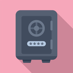 Poster - Money box password protection icon flat vector. Personal mobile. Cyber app